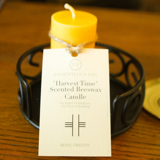 Harvestime - Scented Beeswax Pillar (Rose, Lemon Verbena & Honey Tonka)