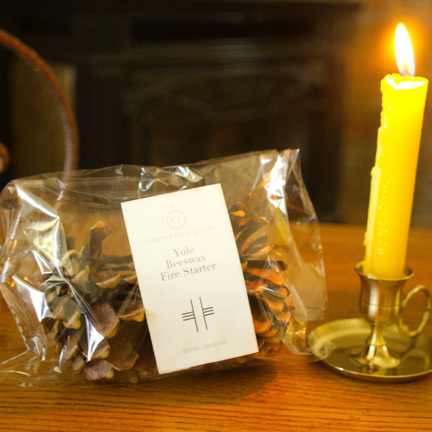 Yule - Scented Pinecone Firestarter (Peppermint, Orange, Lavender & Frankincense) Set of 2